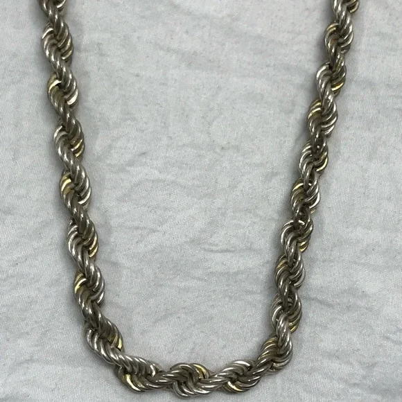 Sterling Silver 925 Milor Thick Heavy rope necklace 24 in